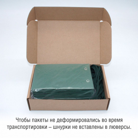  Бумажный пакет 10х15x6 см. Зелёный лён