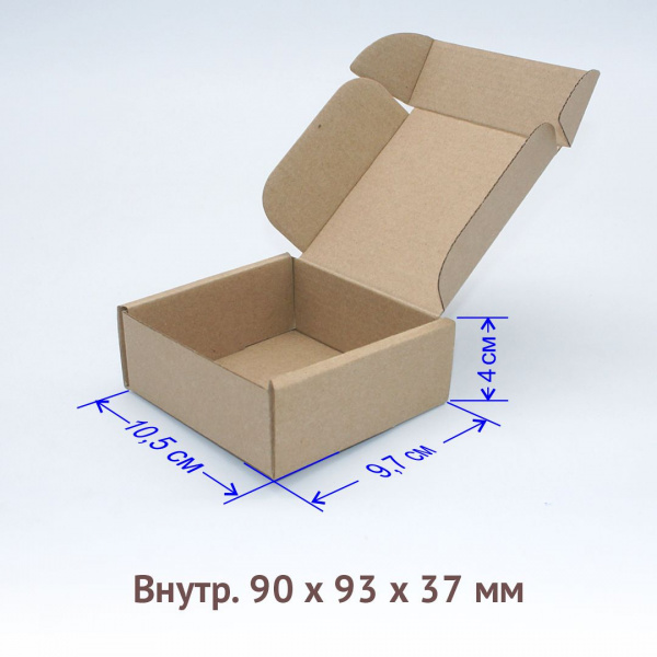 самосборная коробка 9х9,3х3,7см.