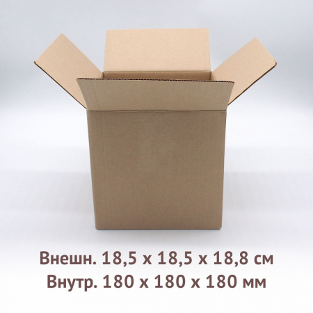 Четырех клапанный гофро короб 18х18х18см.