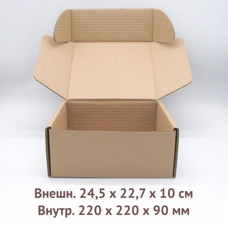 самосборная коробка 22х22х9см.