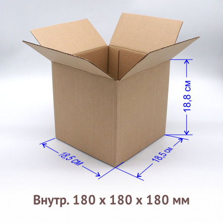 Четырех клапанный гофро короб 18х18х18см.