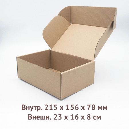 самосборная коробка 21,5х15,6х7,8см.