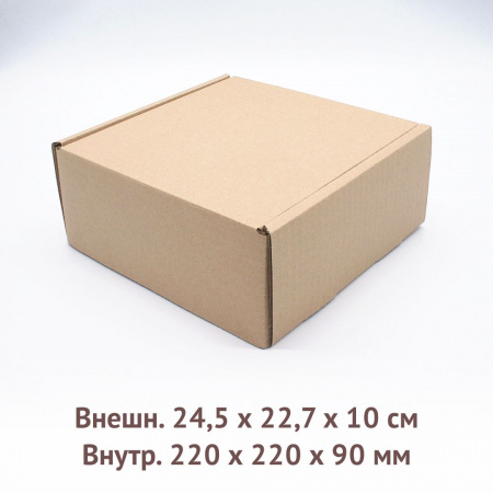 самосборная коробка 22х22х9см.