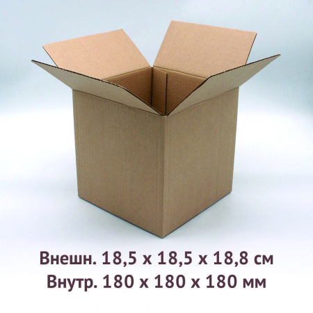 Четырех клапанный гофро короб 18х18х18см.