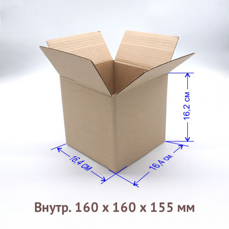 Четырех клапанный гофро короб 16х16х15,5см.