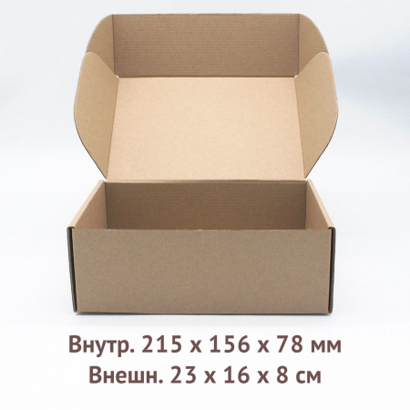 самосборная коробка 21,5х15,6х7,8см.